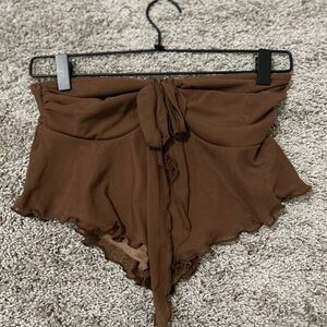 Brown Tie-Front Shirt